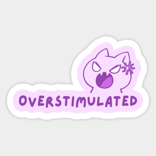 Overstimulated Cat (Purple) Sticker